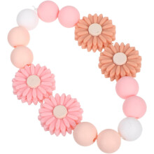 Daisy Flower Beads Silicone Beaded Accessories for DIY Crafts Necklace Making Bracelet Beads Kit Elastic Rope