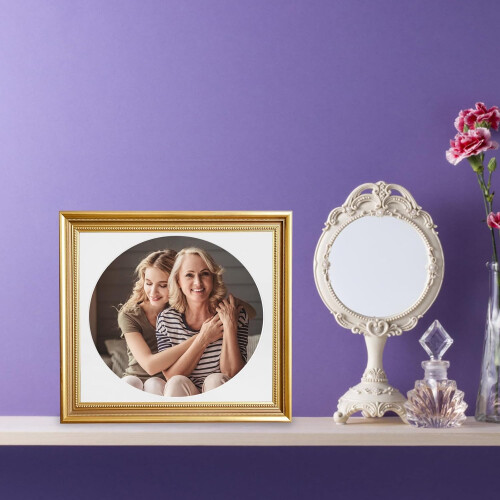 3Pcs Square Pre-Cut Picture Frame Mat Boards 33X33Cm with Round Inner Opening, Artwork Frame Mat 2