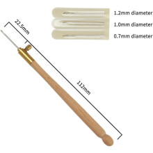 4-delat set med punch-broderinålar med bokträhandtag, broderipenna och filtnålskit