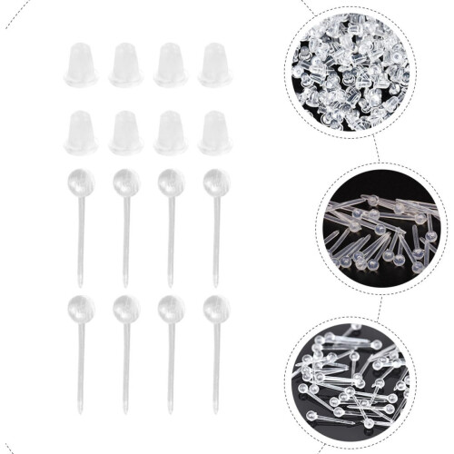 300pcs Plastic Earring Plugs for Ear Protection Decorative DIY Multi-functional Ear Studs