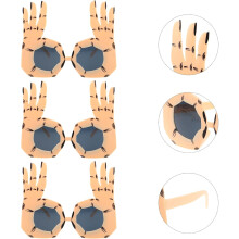 3er-Pack Sonnenbrillen in Handform, beige, lustige Partybrillen, bequeme Scherzbrillen