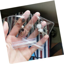 300pcs Jewelry Zipper Bags Self Locking Pockets for Necklace Earrings Rings Cellophane Wrap