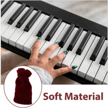 Lot de 3 housses de protection anti-poussière pour pédales de piano, en velours rouge et or, antidérapantes et insonorisantes.