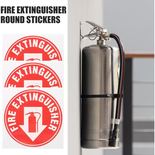3Pcs 4,5 polegadas do extintor de incêndio sinal adesivos autocolantes impermeáveis UV protegidos decals 2