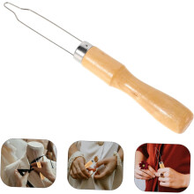Button Tool and Zipper Pull with Wooden Handle 2pcs, Adaptive Dressing Aid for One-hand Use