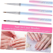 Lot de 3 stylos à ongles, pinceaux et liners, outils de manucure professionnels pour nail art et accessoires DIY