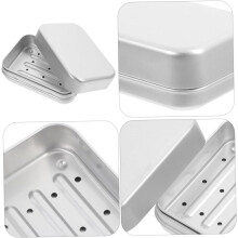 2er-Set Seifenetuis aus Aluminium mit Deckel, 180 ml, quadratisch, aus Metall, Reiseorganizer