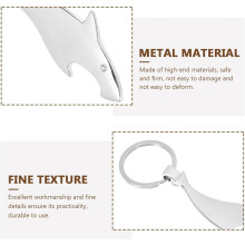 Porte-clés ouvre-bouteilles en métal en forme de requin (lot de 3), très résistant et portable.