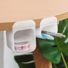 3 unidades de portalápices multifuncionales blancos para escritorio con soporte adhesivo para pantalla.