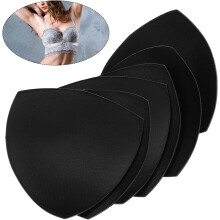 3 perechi de inserții de sutien detașabile negre pentru costume de baie și sport, inserții respirabile cu cupe push-up