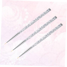 Escova de arte das unhas 3pcs conjunto de cerdas para detalhamento fino para mármore e pintura ferramentas profissionais das unhas