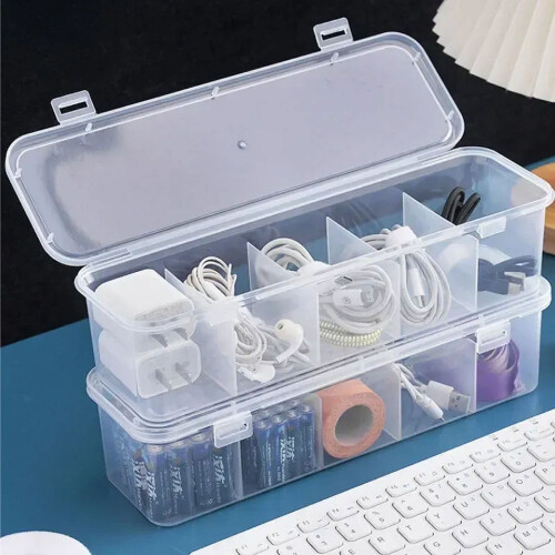 Boîte de rangement de câbles transparente avec couvercle 2