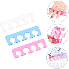 3 stuks praktische teenscheiders, nagelkunstscheiders, pedicuretool, gemaakt van siliconenmateriaal.