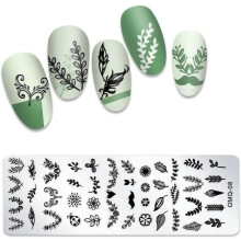 3 st stämpelplattor för festivalnagelkonst, set med nagelmanikyrmallar, DIY-dekorationsschabloner för salong och hemmabruk