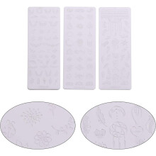 Zestaw 3 płytek do zdobienia paznokci, szablony do manicure, szablony dekoracyjne DIY do salonu i użytku domowego