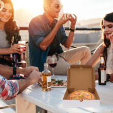 30 Stück 7-Zoll-Pizzakartons aus weißem Wellpappkarton mit Deckeln, faltbare Pappbehälter zum Mitnehmen