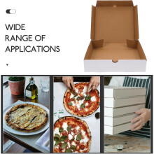 Lot de 30 boîtes à pizza en carton ondulé blanc kraft de 7 pouces avec couvercles, contenants pliables à emporter