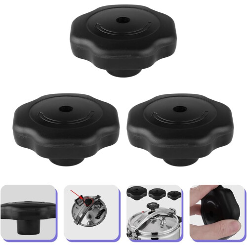 3 Pcs Pressure Cooker Knobs Replacement Bakelite Anti-slip without Burr