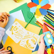 32-teiliges Weihnachts-Schablonen-Sprühfarben-Set, Malschablonen für Wanddekoration, zum Bemalen dekorativer Bilder für DIY-Projekte