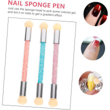 3-teiliger Nagelkunst-Verblendstift mit Doppelkopf-Design für präzises Verblenden beim Nageldesign und Strassstein-Verzieren