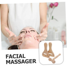 3-delige set houten gezichtsmassagerollers voor oogmassage en huidverzorging. Houten gezichtsroller voor thuisgebruik.