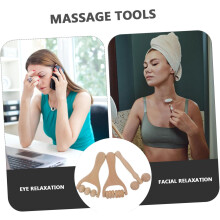 3 rodillos de madera para masaje facial, ideales para masaje de ojos y cuidado de la piel. Rodillo facial de madera para uso doméstico.