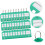 35 stuks groene plastic sleutelhangers met nummering en ringen 7