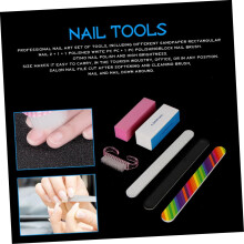 Juego de 6 limas y pulidores de uñas para manicura profesional.