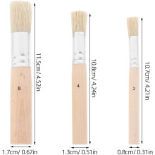 3pcs Wooden Stencil Brush Set with Pure Bristle for Acrylic and Oil Painting, Round Paint Brushes