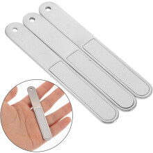 Arquivo de unhas de aço inoxidável 3pcs para mulheres Arquivos de unhas de grão fino para uso de viagem de salão em casa