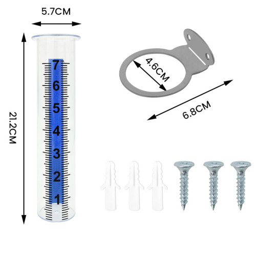 Pluviomètre MOQIN, support en acier inoxydable, 8 pouces 2