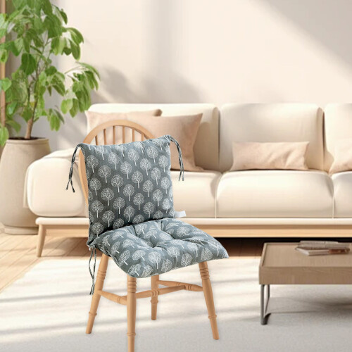 Μαξιλάρι καρέκλας με ψηλή πλάτη 40x80cm αδιάβροχο με φούντες 2