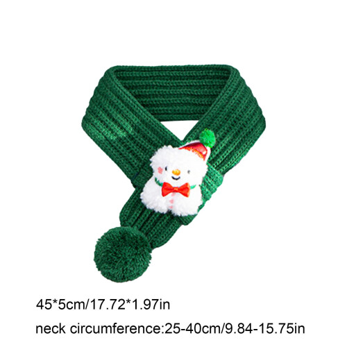 Écharpe de Noël tricotée pour animaux de compagnie verte L 2