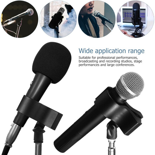 3 Pcs Microphone Clip Holders Mic Holder Clips Black Abs Plastic Reusable Vibration Noise Reducing 2