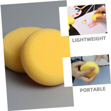 Escova de esponja de cerâmica redonda 3pcs Esponja de argila de artesanato multipropósito Design portátil de limpeza eficiente amarelo