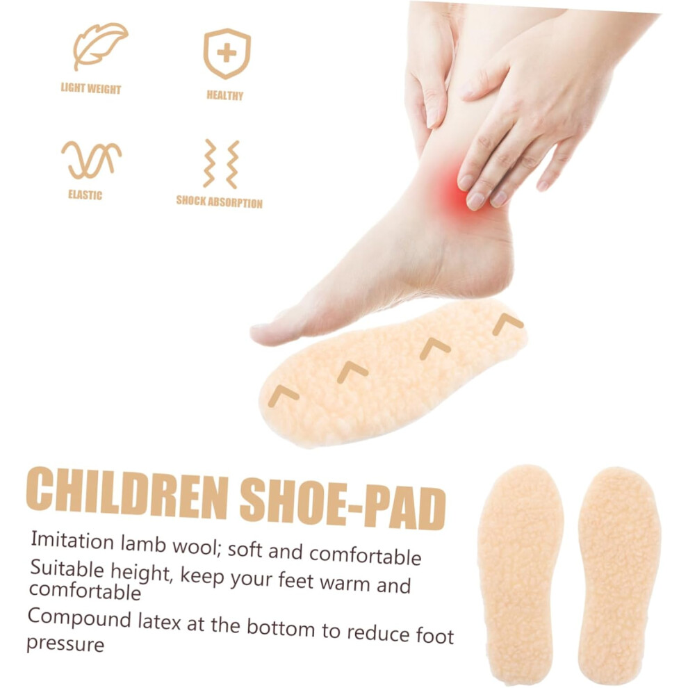 Hkhbjs 3Pairs Boy Girl Warm Insole Winter Imitation Lamb Hair Insole Shoe-Pad