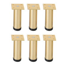 6Pcs Aluminum Alloys Bed Frame Support Legs Adjustable-Gold