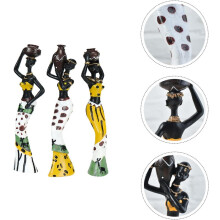 Afrikanische Damenfiguren-Skulpturenset mit elegantem, schönem Design, 3-teilig