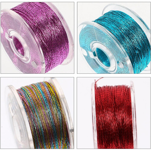 36-Color Metallic Embroidery Thread Set, Gold and Silver Sewing Threads 2
