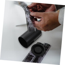36 st svarta filmbehållare med lock, filmrulleförvaringsbehållare, återanvändbara