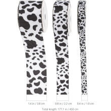 Grosgrain-Band mit Kuhmuster, 5 Yards Set, DIY-Stoffband für Partydekorationen mit Kuhstreifenmuster