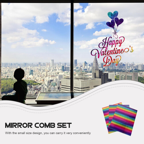 3 Sheets Rainbow Effect Films Colorful Self-Adhesive Decorative Plastic Films