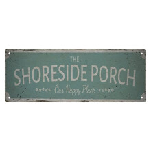 Placa de metal vintage com tema de praia, 15x40cm (6x16 polegadas)