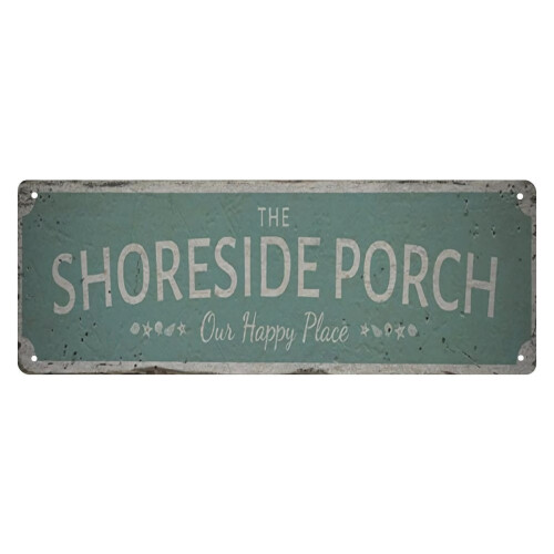 Placa de metal vintage com tema de praia, 15x40cm (6x16 polegadas)