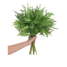 NAWEIDA Eukalyptus-Blattsimulationszweige, 12 grüne Zweige, 5 Blatttypen
