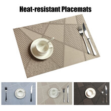 Mantel individual rectangular de PVC resistente al calor y antideslizante (4 unidades)