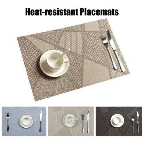 Mantel individual rectangular de PVC resistente al calor y antideslizante (4 unidades)