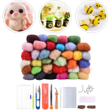 Kit de fieltro con aguja de 73 piezas con fibra de lana y agujas para fieltro. Herramienta completa para fieltro de lana.