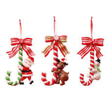 Adornos navideños de piruleta de arcilla polimérica (3 piezas)