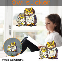 Sticker mural hibou en PVC 20 x 30 cm
